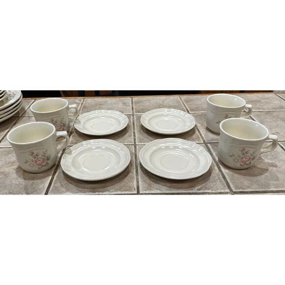 Pfaltzgraff Perennials 20 Pc Dinnerware Set The Tea Rose Collection Original Box - Picture 12 of 16